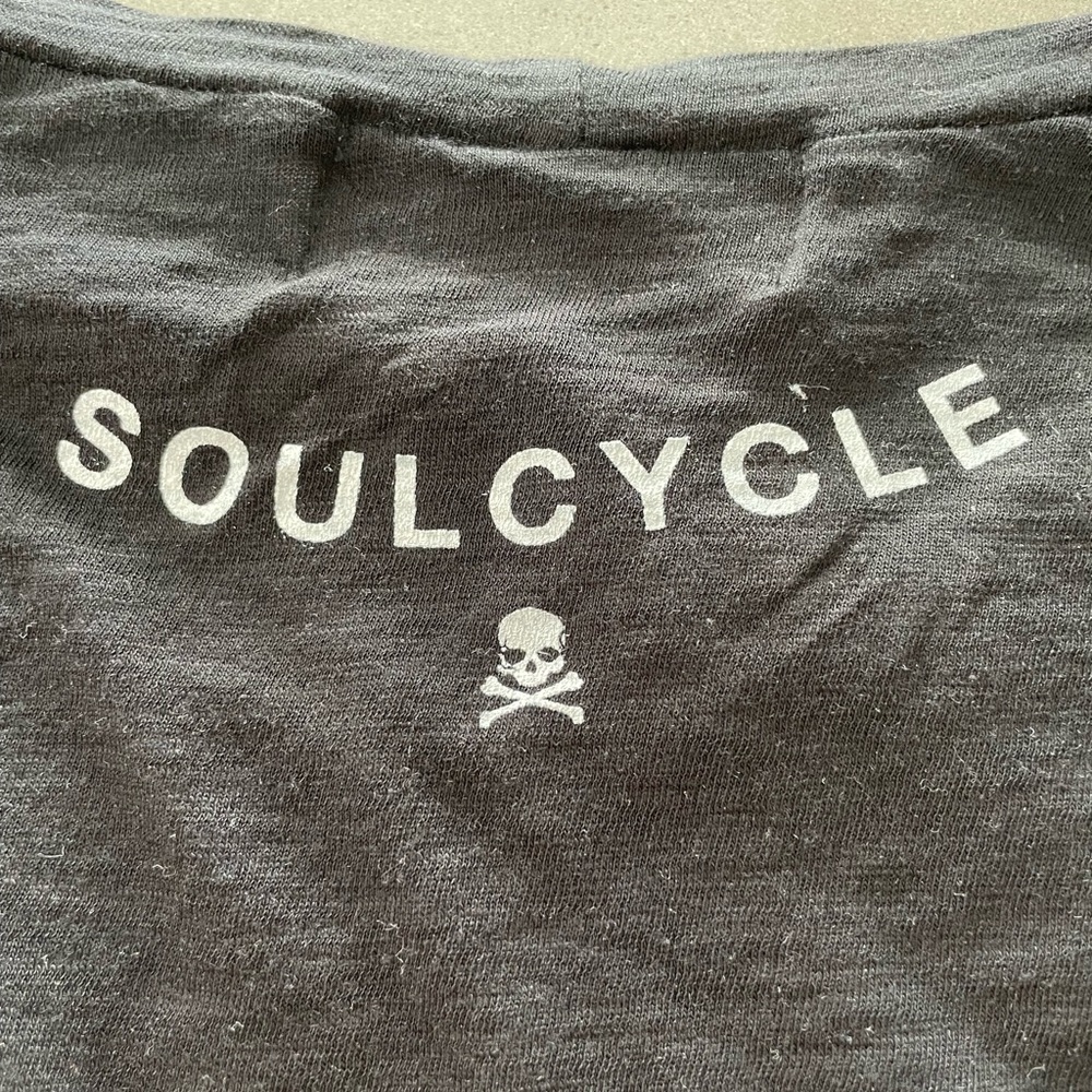 Soulcycle long sleeve tee, distressed, black, size Medium, never worn.